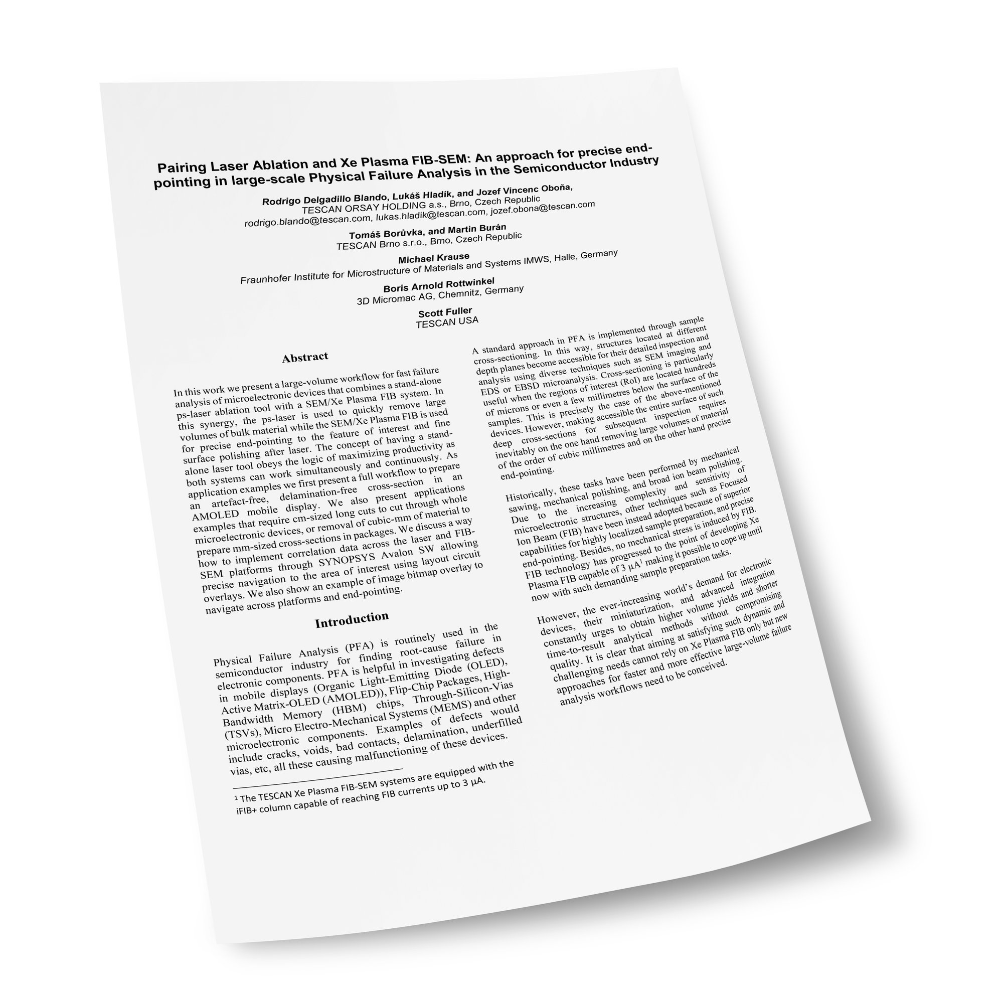 半導体故障解析の最適化に関する科学論文の最初のページ。